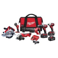 【 𝘾𝙡𝙚𝙖𝙧𝙖𝙣𝙘𝙚 𝙎𝙖𝙡𝙚】Milwaukee 2696-26B M18 18V Cordless Li-Ion 6 Tool Combo Kit w/ 6.0 AH Battery